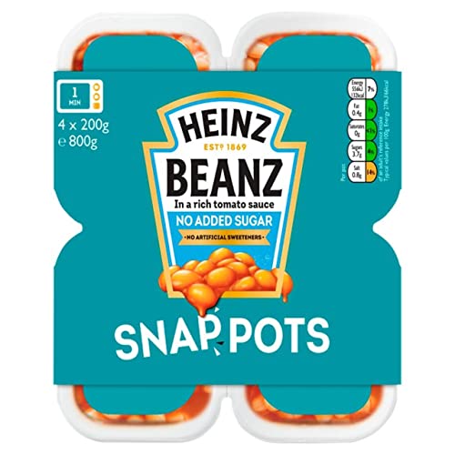 Heinz Baked Beans No Added Sugar Snap Pots 4 x 200 g