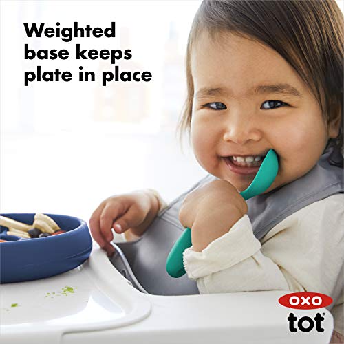 Oxo Tot Silicone Divided Plate Navy , 6.8X1.3 Inch (Pack Of 1) #TOP2