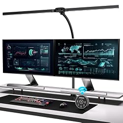 EYOCEAN Desk Lamp, Dual Head Desk Lamp, 24W 80cm with Rem…