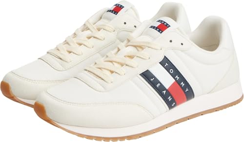 Tommy Jeans Herren Runner Sneaker Classic Runner zum Schnüren, Elfenbein (Ivory), 44 – Ansicht 5