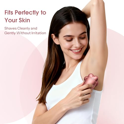 Image of Electric Razors for Women Legs: 5-in-1 Rechargeable Body Shaver, 7D Wet & Dry Body Trimmer, IPX7 Waterproof Lady Hair Remover for Face Underarms Pubic, Light Pink