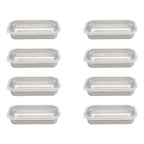 Long silver stainless container with an airtight clear lid — the rounded edges are what make hand-washing quick
