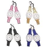 GAROZATION Pendientes de Mujer Forma de Reloj en Acrílico Ligero y Cómodo, 4 Pares Delicados y Simples para Fiesta y Uso Diario