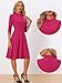 Allegra K Work Dresses for Women 2025 Vintage 3/4 Sleeve Church Semi Formal Fit and Flare Dress Medium Hot Pink