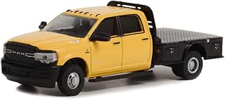 Greenlight 46100-F Dually Drivers Series 10 - 2020 Ram 3500 Tradesman Dually Flatbed - Construction Yellow 1:64 Scale Diecast
