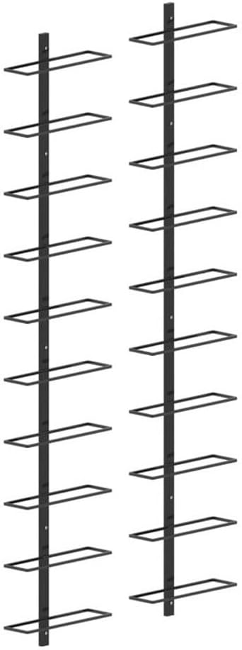 Pemberly Row Soporte para Botellas de Pared, 20 Botellas, Metal, Negro