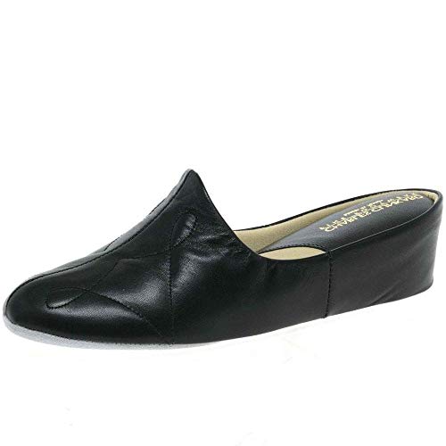 Charles Clinkard Dulcie Leather Slipper 5 Black Leather