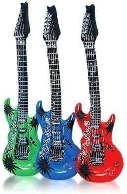 Inflatable Guitars - 40" Multi-Color, 12 Pack