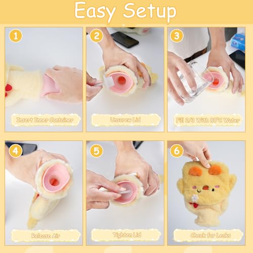 Flintronic Wärmflasche Kinder, Wärmflasche Ente, Flauschige Handwärmer Bezug, Abnehmbare und Waschbare, Kleine Weiches Wärmeflasche bei Kaltem Wetter, Meilleurs Cadeaux für Familie, Freundin