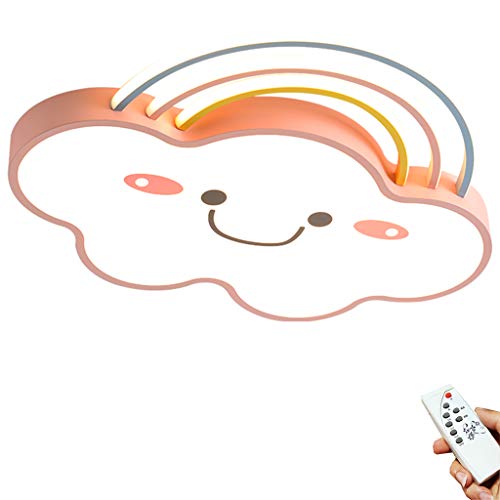 LED Plafonnier Moderne Nuages ??Acryliques Arc-en-ciel Smiley Design Lustre Lampe De Plafond Dimmable Télécommande Lampe Suspendue Salle À Manger Cuisine Chambre Enfants Salon Lumières Cover