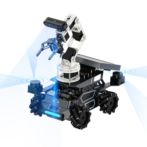 Yahboom ROS2 Robot Car Kit, Speed Remote-Controlled Ai, Ai Robotic Arm, Real Ai Robots Cars Adult Only,Suitable for University Robot Programming Projects(with DP Ver Pi5-16GB)