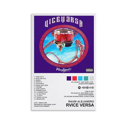 ZANLIART Rauw Alejandro – Vice Versa Album Cover Canvas Print Music Poster for Room Aesthetic Unframe-style20x30inch(50x75cm)