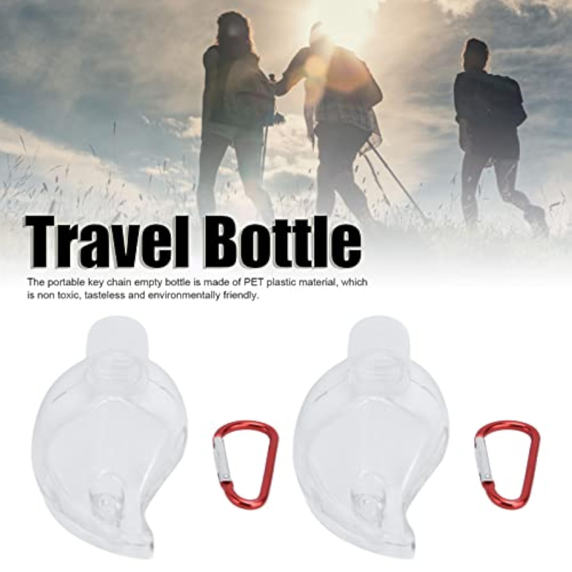 Travel Container, Refillable Flip Cap Transparent Leakproof Bottle