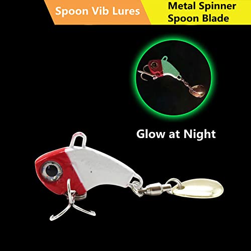 6Pcs Hard Vib Fishing Lures Metal Sinking Lures Fishing Jigs 7G 10G 14G 21G Spinner Blade Bass Walleyes Crankbaits Saltwater Freshwater Fishing Tackle (1.3In/0.74Oz_7Pcs) #TOP2