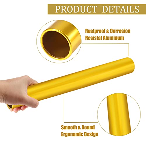 6Pcs Track Field Relay Batons Aluminum Running Race Athletic Batons For Race Running Outdoor Sports Relay Events (6Pack-Gold, Team) #TOP2