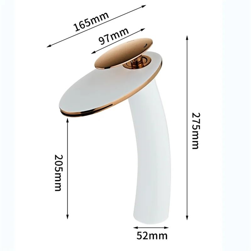 Robinet cascade pivotant or rose mitigeur laiton eau chaude froide vasque - 5