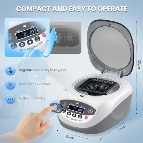 Mxmoonant Mini Centrifuge Machine, 12000RPM Lab Benchtop PCR Centrifuges High Speed Electric Desktop Centrifuge for 0.2/0.5/1.5/2/5ml with Tubes - Thumbnail 2