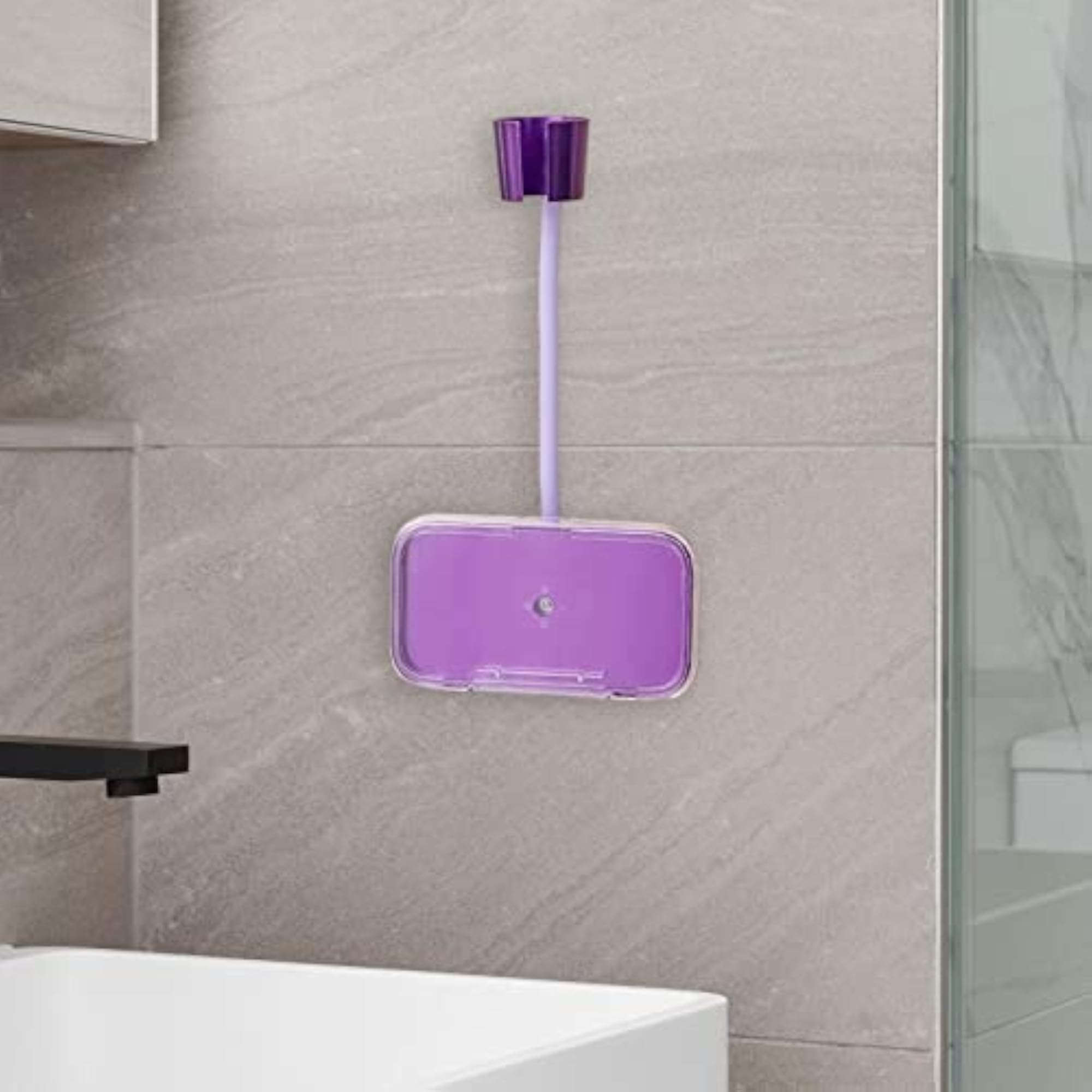 Hair Dryer Holder with Phone Holder for Shower