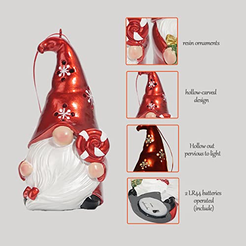 Orangaroos 2Pcs Resin Light Up Gnomes Decorations, Lighted Scandinavian Tomte Dwarf Dolls For Spring Summer Farmhouse Household Ornaments #TOP2