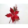8 PCS Festive Red Poinsettia Flower Pick Artificial Christmas Florals with Glitter Highlights Versatile Decor Accents for DIY Wreaths Christmas Holiday Parties Home Decor