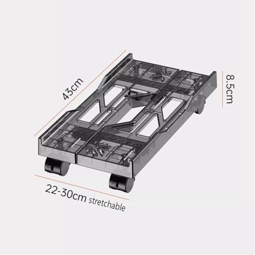 Soporte de CPU para oficina en casa base móvil transparente ajustable con ruedas giratorias 3