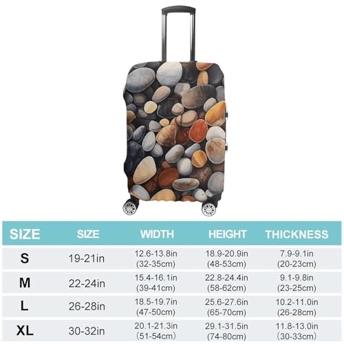 Rocks And Pebbles Luggage Cover, Washable Elastic Suitcase Cover Protector Fit 18-32 Inch Luggage2