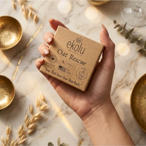 ekolu Oat Rescue Cold Process Soap | Triple Organic Oat & Tea Tree Bar — 사진 6