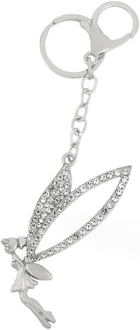 Keychain Rhinestone Angel Model Pendant Keyring Key Ring Bag Charm Jewellery Christmas Birthday Gift Keychains Key Chain Key Ring Holder for Women Silver - Image 7