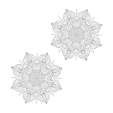 VORCOOL 2個エスニックスル素色曼陀羅壁ステッカー 自粘貼り 家用壁デカール 屋内窓ドア対応 インテリア装飾用マンダラ柄シール