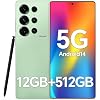 Unlocked Cell Phones P25, Smartphone with Built-in Pen, Android 14 Cell Phone, 12GB RAM+512GB Storage, 6.9'' HD Display, 108MP+48MP Camera, 5000mAh Long-Lasting Battery, Dual SIM/Face ID/GPS/WiFi