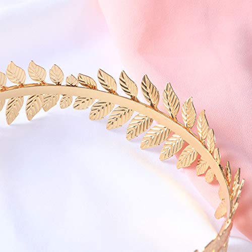 Toyvian Bridal Hair Crown Roman Goddess Leaf Branch Dainty Head Dress Boho (Gold) #TOP5