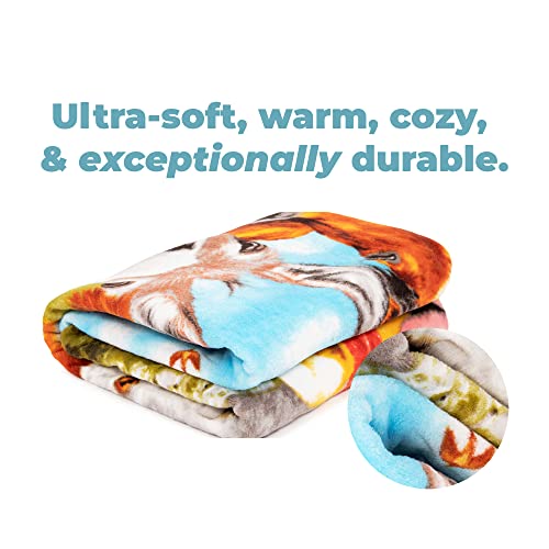 Dawhud Direct Cartoon Selfie Farm Animals Fleece Blanket For Bed, 50" X 60" Farm Animal Fleece Throw Blanket For Women, Men And Kids - Super Soft Plush Horse Blanket Throw #TOP1