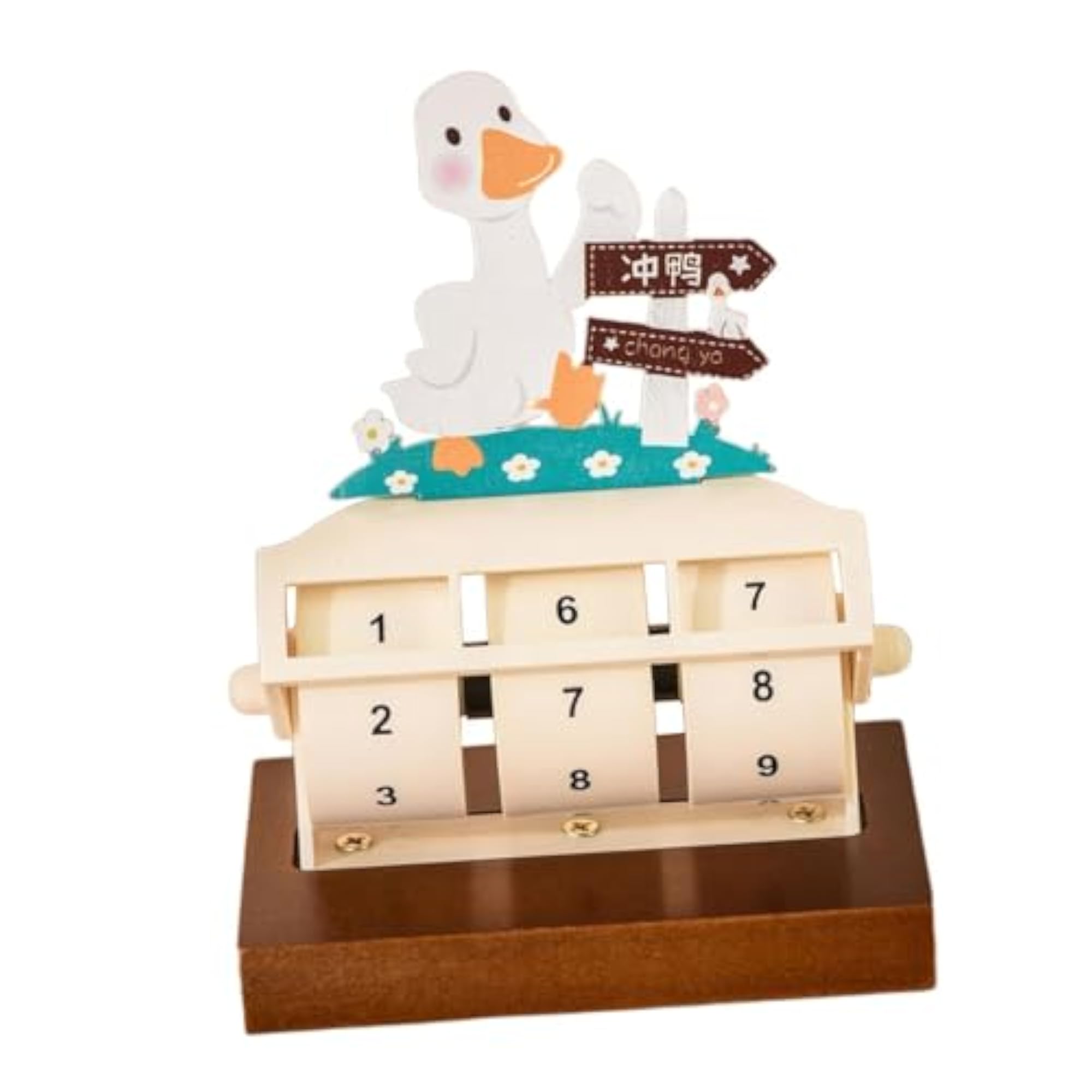 Rotary Perpetual Desk Calendar Gift with Wheeled Design