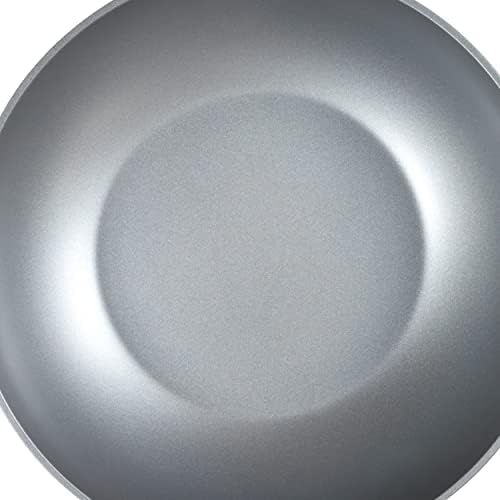 Russell Hobbs RH01709EU Pearlised Forged Aluminium Wok with Tempered Glass Lid, 28cm, Non-Stick Coating, Suitable for All Hob Types Including Induction, Matte Grey