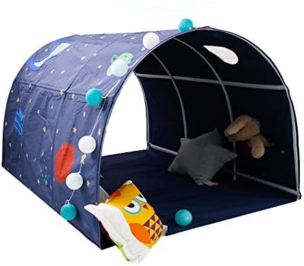 HI SUYI Children's Cabin Bed Tunnel Tent for 90-100cm in Width Loft Bed Bunk Tent,Fabric, Blue, Single