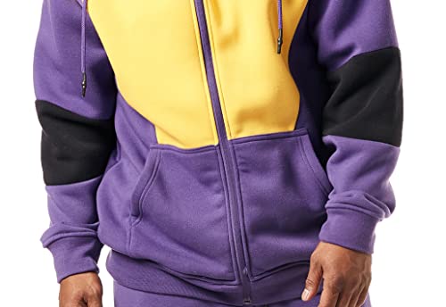 Stacy Adams Mens Fashion Tech Fleece Jacket And Pant Set (3Xl, Purple Combo) #TOP2