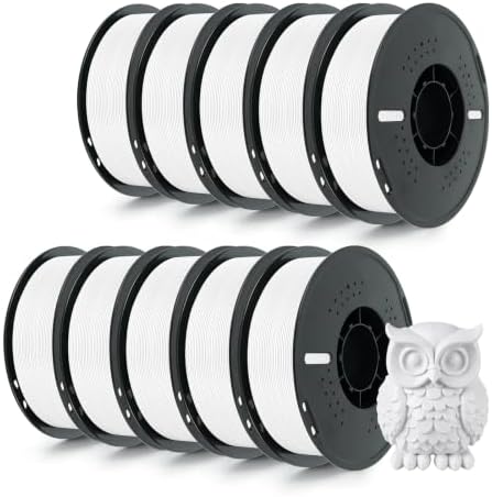 Kingroon PETG Filament 1.75mm, PETG 3D Drucker Filament Maßgenauigkeit ±0,02mm, 10KG Spule (22 LBS) PETG Filament für 3D Drucker, Weiß
