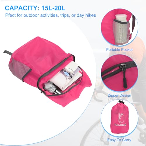 Mochila de senderismo plegable ligera 15L-20L rojo miniatura 3