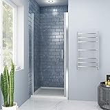 SUNNY SHOWER Shower Glass Door Adjustable Semi-Frameless Pivot Shower Door with Chrome Finish, 30 in. W x 72 in. H