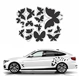 H2 Decal Black Butterfly car Decals | Transparent Film, Easy to wrap and Remove, Pack for 2 Sides, B