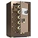 Sejfy-duża stalowa ognioodporna do domu/biura, hotelowa szafka mechaniczna, sejf na gotówkę bankową, wbudowana szafka, wysokość 60 cm, 3 kolory (kolor: czarny) (brązowy)