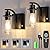 Battery Operated Wall Sconce Set of Two, USB Rechargeable Wireless Wall Lights with Remote Timer, Dimmable Touch Wall Lamp with Clear Glass Shade, Wall Decor for Bedroom Living Room Hallway, Black