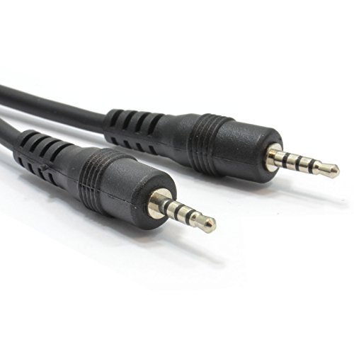 kenable 2.5mm 4 Pole Jack to 2.5mm 4 Pole Jack AV Cable Audio Video Microphone Lead Black 1m