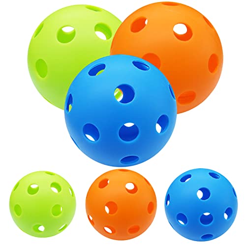 6/12 Pack Plastic Baseballs Hollow Airflow Soft Baseball for Kids, 9 inch Softball Baseball Practice Balls Large for Hitting Sports Training Indoor Outdoor Use (Mixed Color-6 Pack)