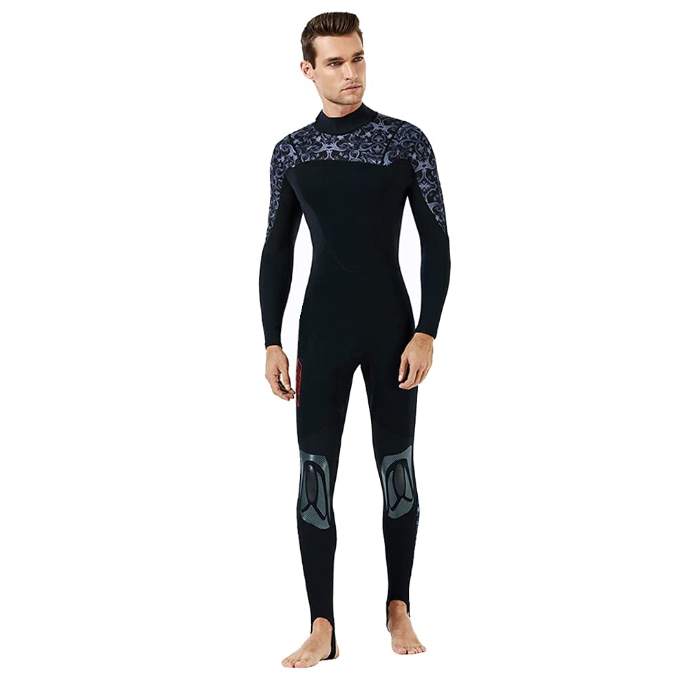 Costume da Bagno Subacqueo a Maniche Lunghe 3MM in Neoprene, Attrezzatura per Surf e Snorkeling, per Unisex, Grigio S