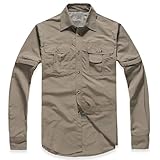 Generisch Camisa Slim Fit Hombre Camisas sin aros Cuello Solapa Camisa de Verano de Secado Rápido Transpirable Camisa de Senderismo Exterior Camisa de Playa Camisa Elástica Camisa Casual Camisa