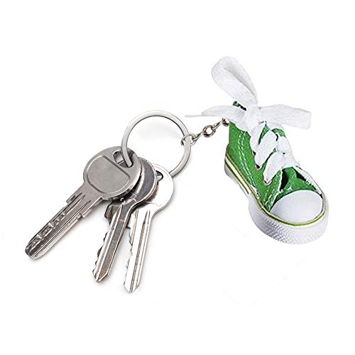 Artcreativity Mini Canvas Sneaker Keychains For Kids And Adults - Set Of 12 - 3 Inch Tennis Shoe Key Chains - Cool Birthday Party Favors, Goody Bag Fillers, Prize For Boys And Girls, Fundraising Item #TOP4