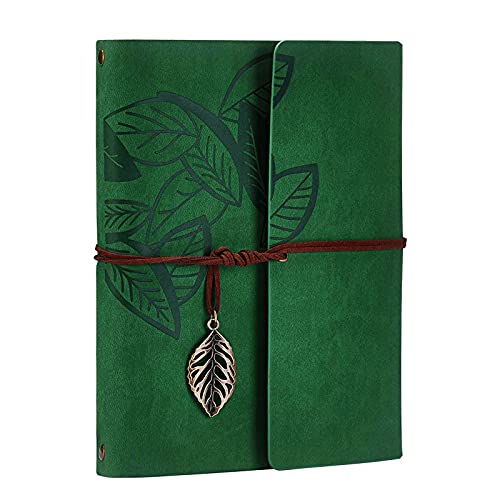 Scrapbook Album Leather Scrapbook Photo Album Diy Album Memory Book, Vintage Leaf Scrapbook Retro Up Travel Scrapbook Album For Anniversary Wedding Guest Book 60 Pages #TOP2