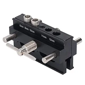 Wedinard Self Centering Dowel Jig, Anodized Woodworking Doweling Jig Tool Aluminum Alloy with Drill Bushing for Panel Furniture