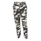 Fannyfuny 2019 Damen Sport Sweatshose Camouflage Gürtel Hosen Seiten Taschen Laufhose Bunt Hosen Sporthose Capris Jogger Pants Women Sport Camouflage Cargo Jeans Outdoor Casual Camouflage Pants